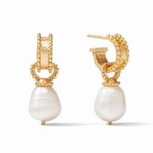JULIE VOS® Marbella Hoop & Freshwater Pearl Charm Earrings